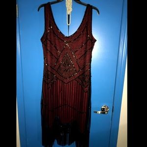 Red Flapper costume dress